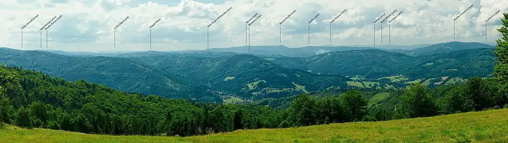 Panorama z hali na Błatniej