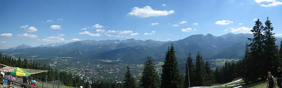 Rów Zakopiański i Tatry. Widok z Gubałówki