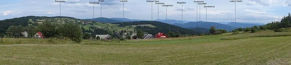 Panorama z Koskowej Góry na wschodnią i południową stronę