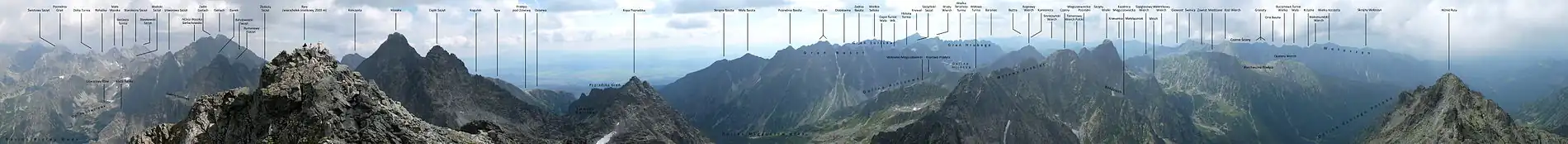 Panorama z granicznego wierzchołka Rysów