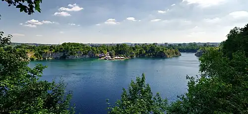 Panorama zalewu na Zakrzówku