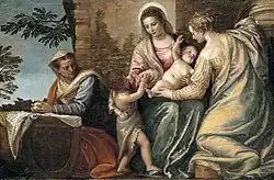 Paolo Veronese:Madonna z Dzieciątkiem, św. Elżbietą, małym Janem Chrzcicielem i św. Katarzyną