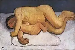 Spoczywająca kobieta z dzieckiem