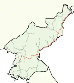 Mapa przebiegu linii kolejowej