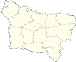 Mapa konturowa Pikardii, po lewej nieco na dole znajduje się punkt z opisem „Stade Pierre Brisson”