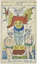 Diabeł talii Tarocco Piemontese (1865)