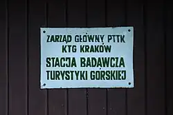 Tablica Stacji Badawczej Turystyki Górskiej