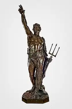 Rzeźba Gladiator autorstwa Piusa Welońskiego przedstawiająca retiariusa