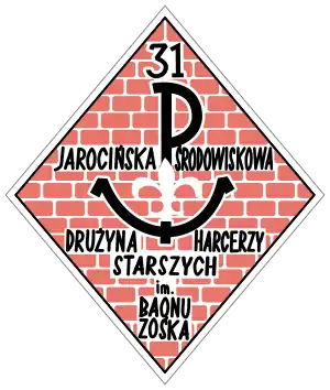 Plakietka 31 Jarocińskiej Środowiskowej Drużyny Harcerzy Starszych