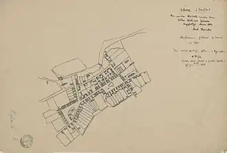 Plan miasta Chocz z 1802 roku.