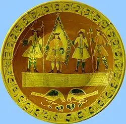 Talerz szkliwiony polichromowany, Niemcy, 1730