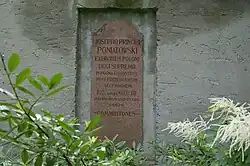 Tablica poświęcona Poniatowskiemu na cmentarzu św. Jana w Lipsku, na którym został on pierwotnie pochowany