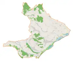 Mapa konturowa gminy Podegrodzie, po prawej nieco u góry znajduje się punkt z opisem „Chochorowice”