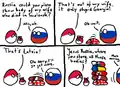 Polandball chce zobaczyć ciało ofiary katastrofy smoleńskiej, jednak Russiaball wciąż się myli i przynosi ciała swoich kolejnych ofiar (między innymi wojna w Donbasie, wojna w Osetii Południowej).