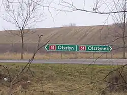 Droga 51 między Olsztynem, a Olsztynkiem