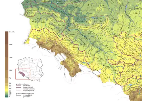 Regiony Kondrackiego-hipsometria, Sudety, Obniżenie Żytawsko-Zgorzeleckie