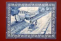 Carro de Cesto przedstawione na obrazie z ceramicznych płytek azulejo.