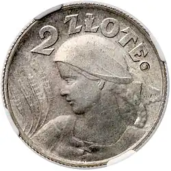 Angielskie 2 złote 1924 ze znakiem probierczym rewers