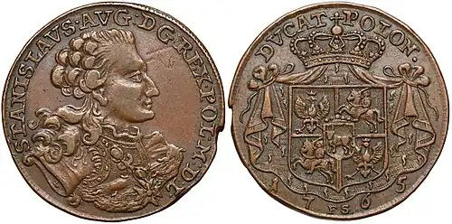 Próbny dukat (1765) – odbitka w miedzi