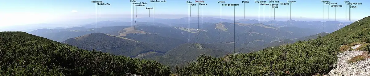 Widok na dolinę Barboriná z grzbietu Prašivá