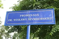 Tablica z nazwą promenady