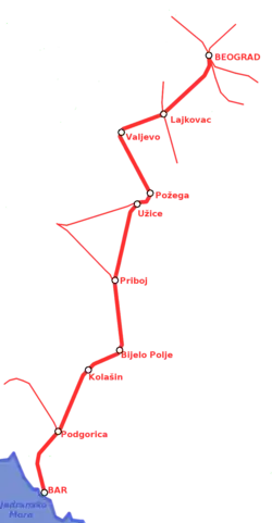 Mapa przebiegu linii kolejowej
