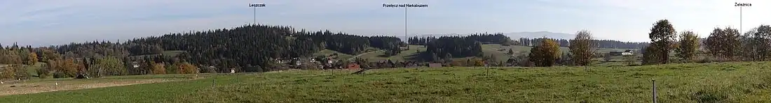 Panorama widokowa na grzbiet przełęczy Nad Harkabuzem