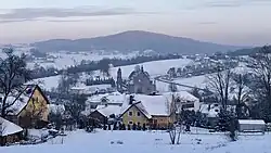 Widok zimowy na miejscowość