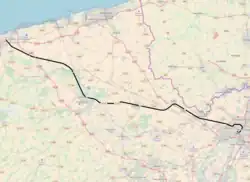 Mapa przebiegu linii kolejowej 295 000