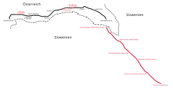 Mapa przebiegu linii kolejowej
