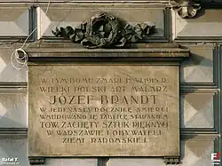 Tablica upamiętniająca Józefa Brandta