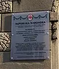 Tablica upamiętniająca proklamację Republiki Radomskiej