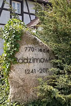 Głaz upamiętniający 770-lecie Radzimowic
