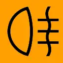 Symbol świateł przeciwmgłowych tylnych.