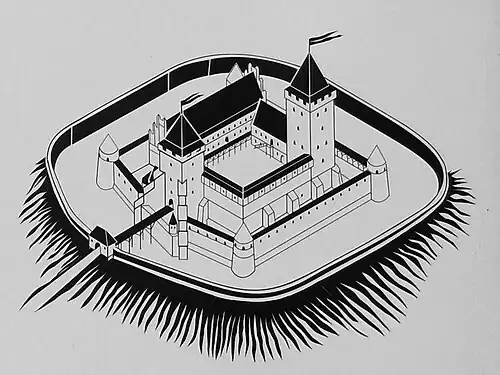 Rekonstrukcja zamku z około połowy XV wieku