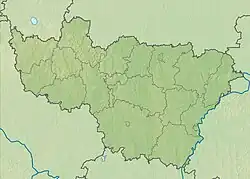 Mapa konturowa obwodu włodzimierskiego, na dole znajduje się punkt z opisem „Park Narodowy „Mieszczora””
