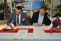 20. rocznica porozumienia o współpracy z Longueau. Burmistrz Wiesław Pardyka i mer Pascal Ourdouillé