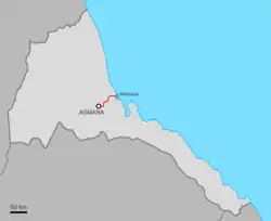 Mapa przebiegu linii kolejowej