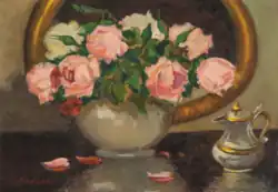 Róże w białym wazonie