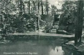 wodospad w Rogitach na przedwojennej fotografii