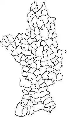 Mapa konturowa okręgu Aluta, na dole nieco na lewo znajduje się punkt z opisem „Valea Soarelui”