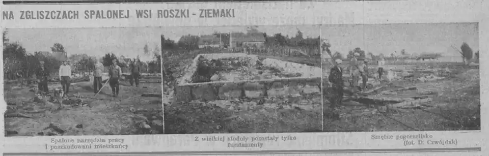 Na zgliszczach spalonej wsi, wrzesień 1937 r .