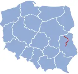 Mapa przebiegu linii kolejowej 30