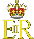 Monogram Elżbiety II zwieńczony koroną świętego Edwarda