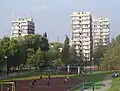 Bloki mieszkalne z wielkiej płyty w dzielnicy Godula