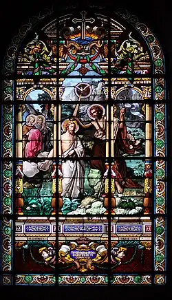 Witraż przedstawiający chrzest Jezusa Chrystusa