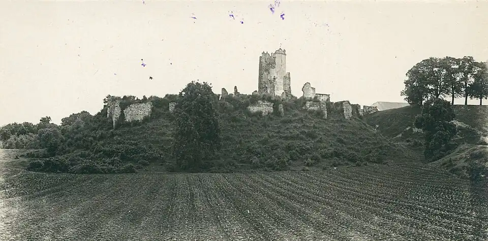 Ruiny zamku około 1920–1929