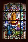 Witraż w kościele św. Wawrzyńca w Rymanowie