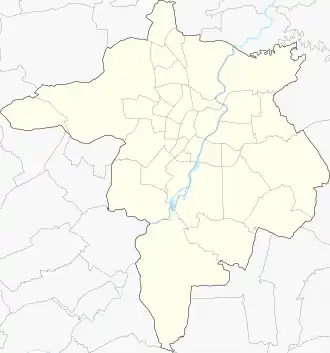 Mapa konturowa Rzeszowa, po prawej nieco u góry znajduje się punkt z opisem „Pobitno”