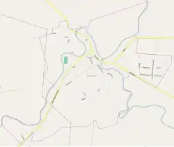 Mapa konturowa Sępopola, na dole po lewej znajduje się punkt z opisem „Sępopol Roszarnia”